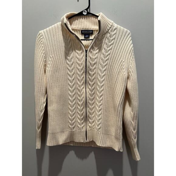 LL BEAN Sweaters - LL BEAN CABLEKNIT ZIPPED SWEATER SIZE SMALL
